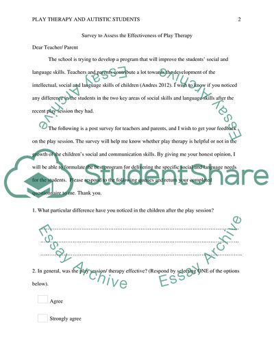 Play Therapy and Autistic students ( pst survey )