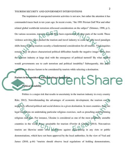 Factors Of Selecting A Destination