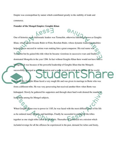 The Mongolians and the Mongol Empire