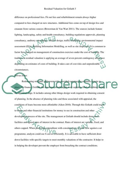 Residual Valuation for Goliath