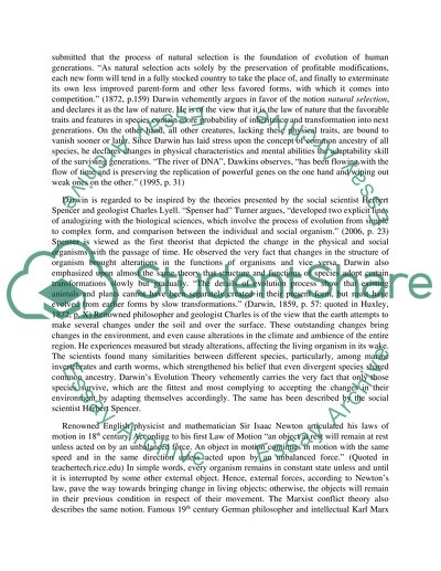 Natural And Human Sciences. Biological and Social Theories of Evolution