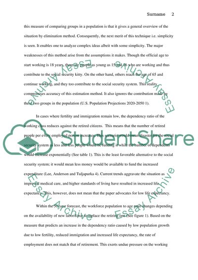 U.S. Demographics to the Year 2050 and the Outlook for Social Security