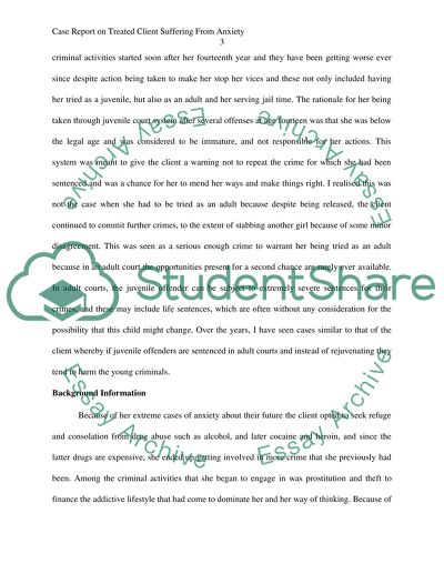 Treated Client Suffering from Anxiety