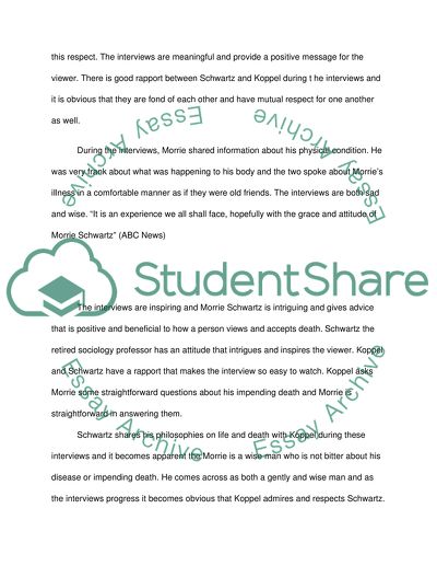 Interview with Morrie Schwartz