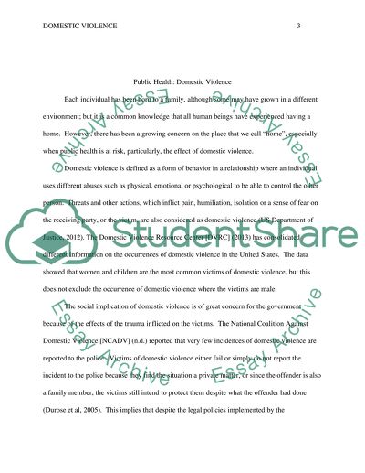 Public Health - Domestic Violence