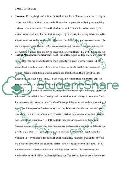 Dance of Anger and Reciprocity Theory: Resolving Conflicts in a Romantic Relationship