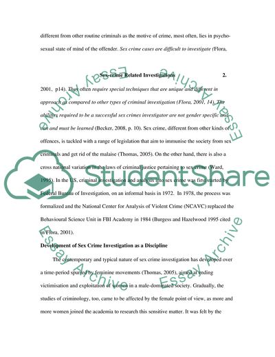 Sex-Crime Related Investigations