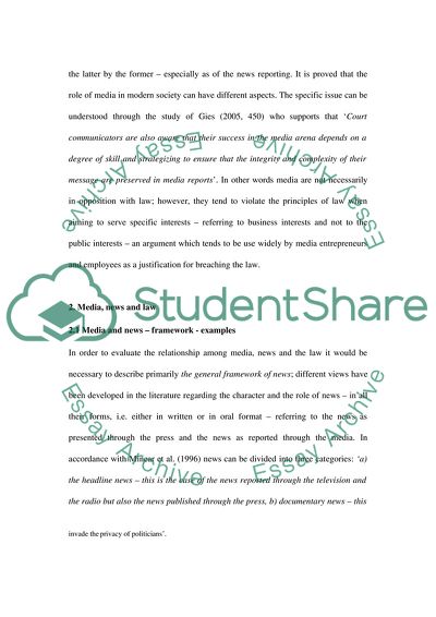 The Potential Violation of Law through the Media