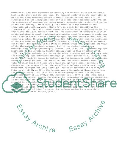 Employee Motivation at Workplace in the Period of Financial Crisis