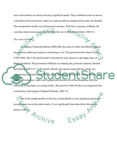 Britains Economy during the Golden Age