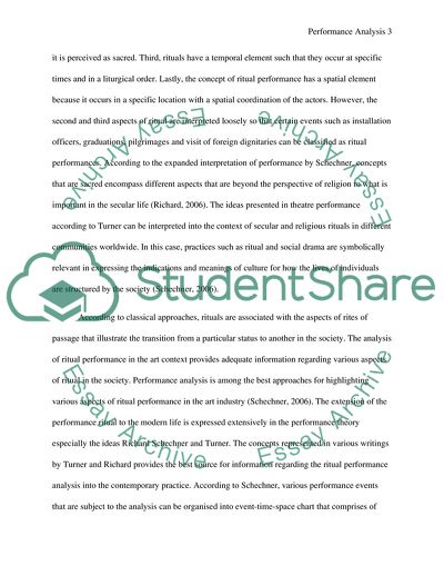 Performance Analysis of Rituals by Using Schechners Ideas on Performance