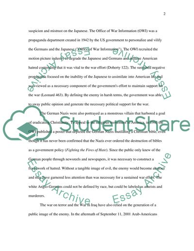 An Ethnically Defined Enemy is a Necessity of War