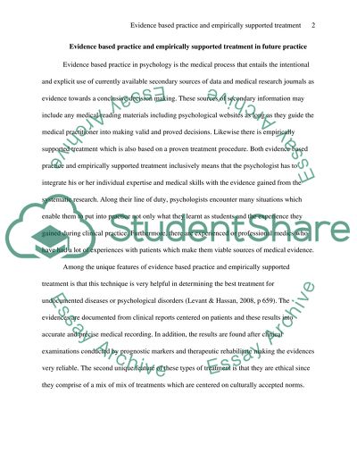 Evidence-Based Practice and Empirically Supported Treatment in Future Practice