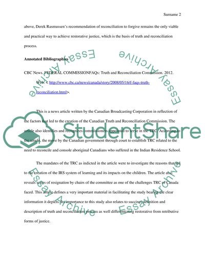 Truth, Justice, and Reconciliation: The Case of Canada and South Africa