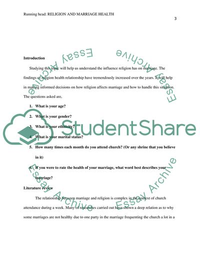 Relegion and marraige health