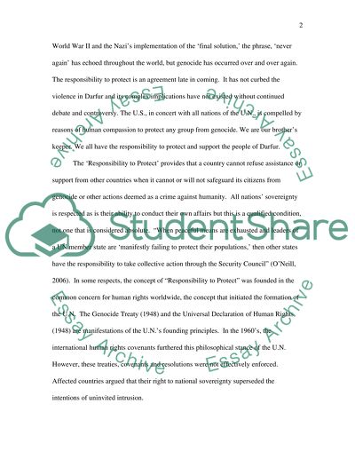 Why the United States Should Support Darfur