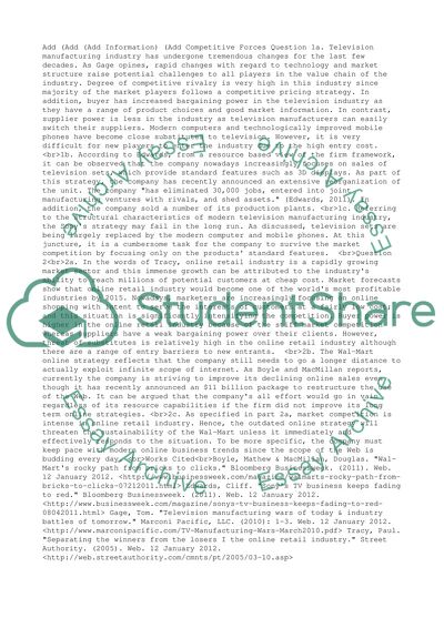 Television and Online Retail Industry