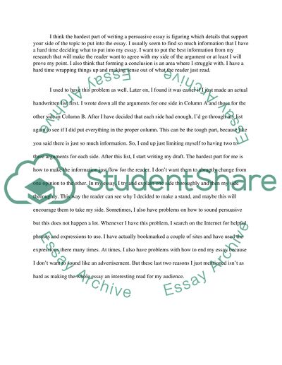 Aspects of Writing a Persuasive Essay