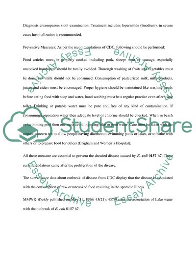 Infectious Disease in The News Media-- E.coli 0157 h7