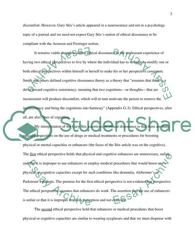 Psychology - Ethical Dissonance