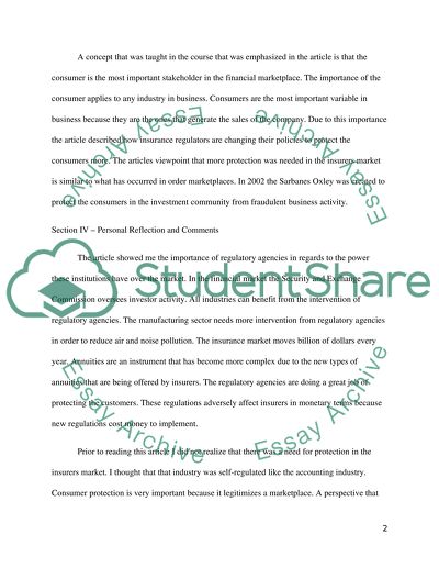 Finance Article Review ( Annuities: Suitability Changes and Challenges)