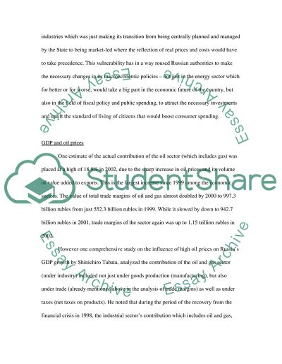 To What Extent Is Russian Growth Predominant by High Oil Prices