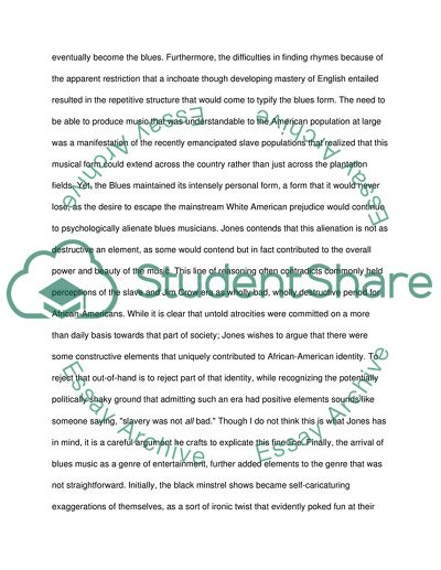 Article Response: Blues People by LeRoi Jones