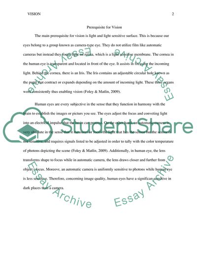 Prerequisite for vision