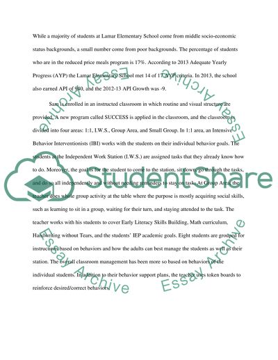 The behavior of a nonverbal student with autism