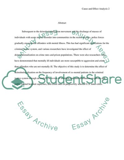The Increase in the Frequency of Involvement of Ex-Mental Patients in the Criminal Justice System