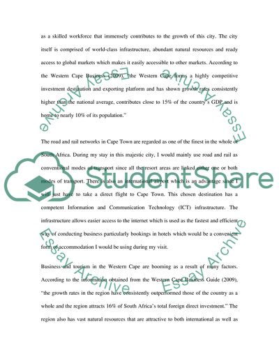 Analysis of the Tourism in Cape Town