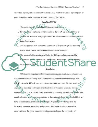 Tax Free Savings Account (TFSA): Canadian Taxation