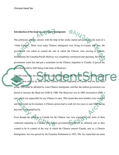 The History of Chinese Head Tax