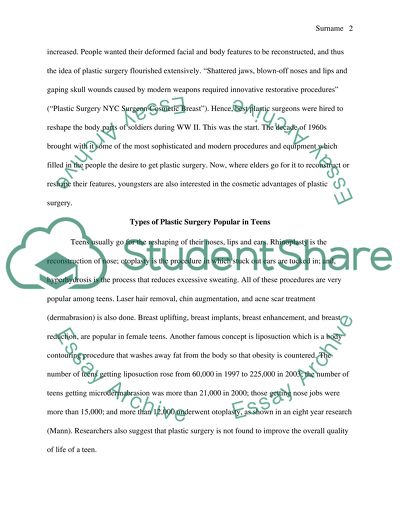 Teens and Plastic Surgery