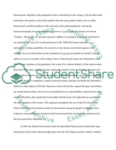 Arguing a position: Gays in the Military