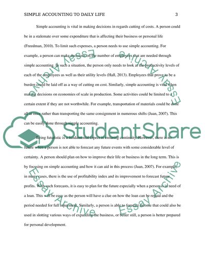 How we can apply sample accounting to daily life