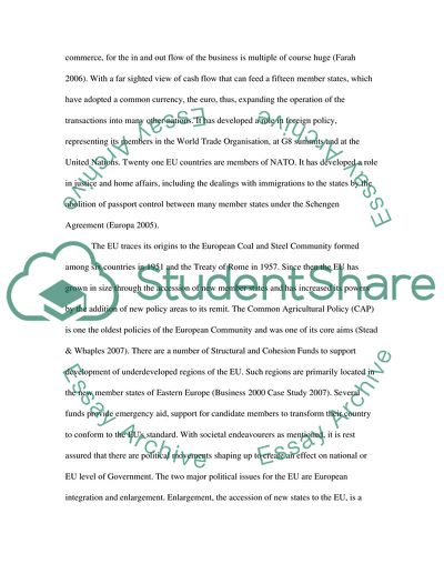 Developments In The European Union