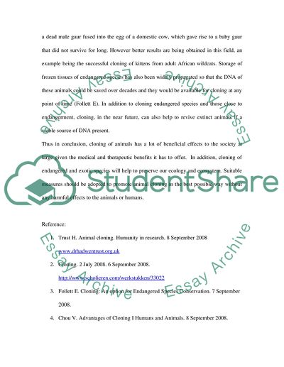 Animal Cloning: Why it is moral