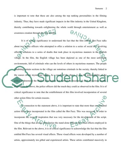 Develop the film Hot Fuzz (Edgar Wright, 2007)