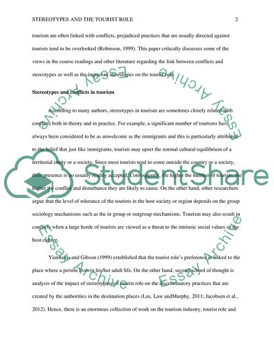 Stereotypes and the Tourist Role