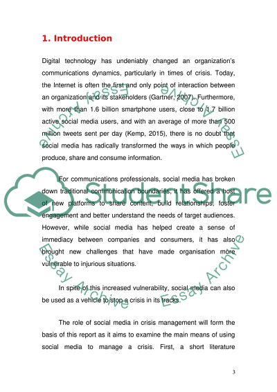 Social Media and Crisis Management