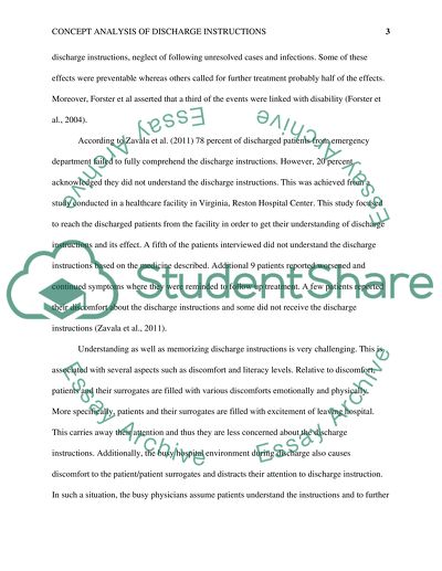 Concept Analysis of Discharge Instructions