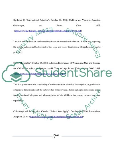 Anaysis of Articles about International Adoption