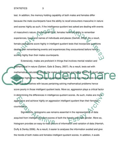 Statistics on Intelligence Quotient Score