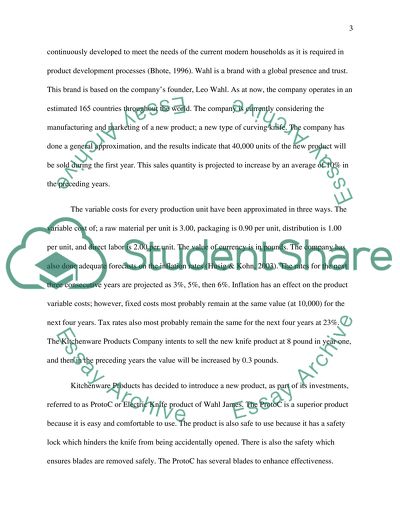 Developing a New Knife Product of Kitchenware Products Company