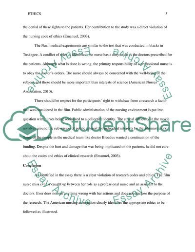 Ethics in Film Miss Evers Boys