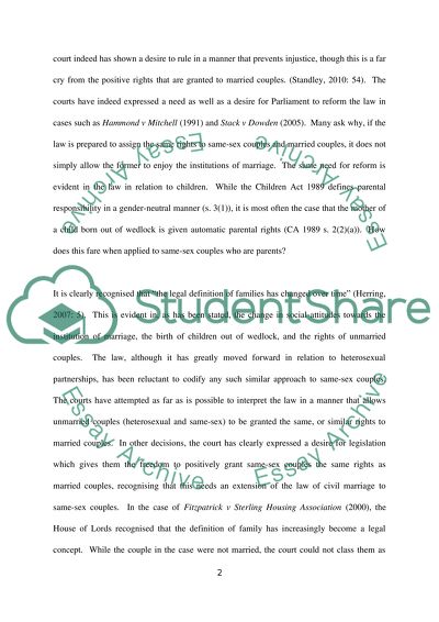 On the debate surrounding legislation for same-sex couples