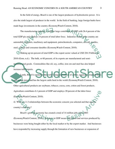 An Economic Concern In A South American Country