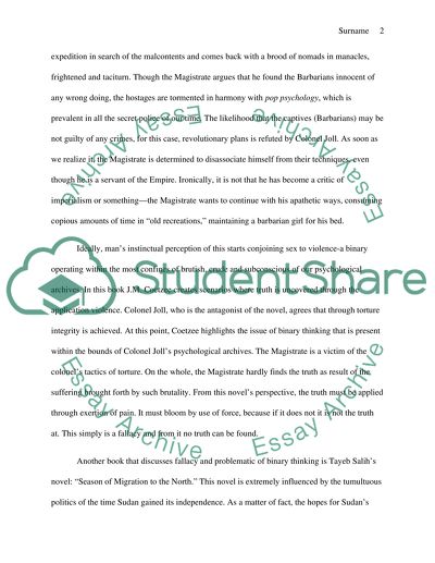 The Novel Waiting for the Barbarians