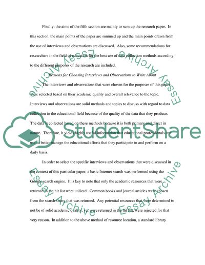 Interviews and Observations in Education